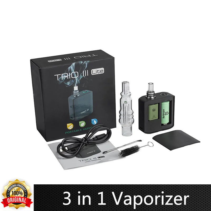 TRIO III Lite مبخر الأعشاب الجافة غرفة قابلة للإزالة 900 مللي أمبير بطارية درجة الحرارة قابل للتعديل مبخر السجائر الإلكترونية