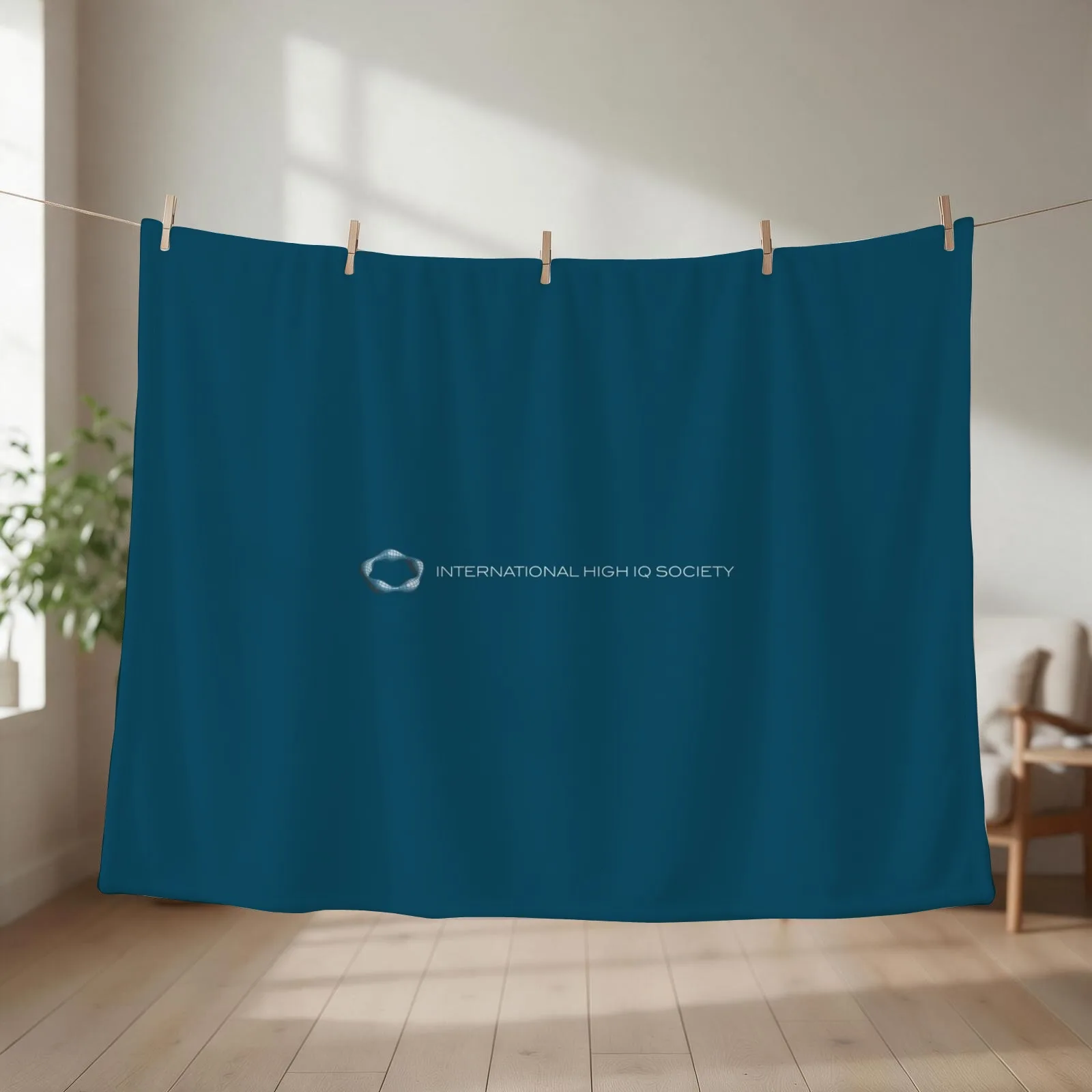 International High IQ Society - Logo Blue Throw Blanket valentine gift ideas Warm funny gift Luxury St Blankets