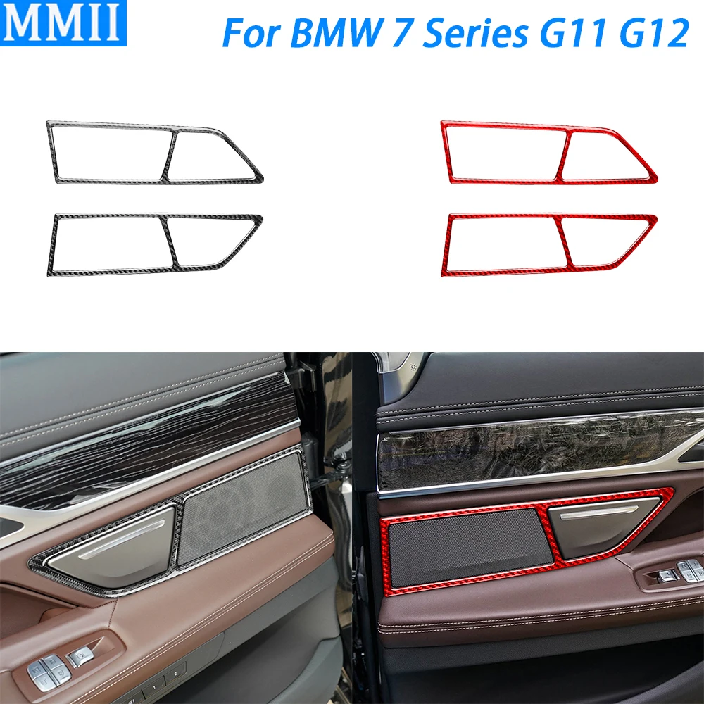 

For BMW 7 Series G11 G12 2015-2022 Carbon Fiber Rear Speaker Horn Frame Cover Trim Car Interior Decoration Accessories Sticker