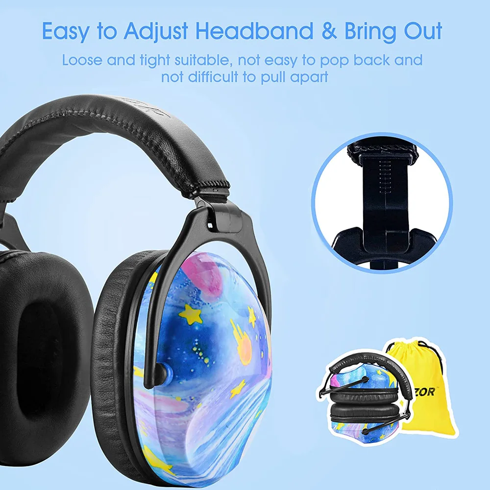 HOCAZOR Kids Ear Protection Earmuffs For Children Autism Hearing Sensory Issues Noise Reduction Ear-muff Protecting Hearing