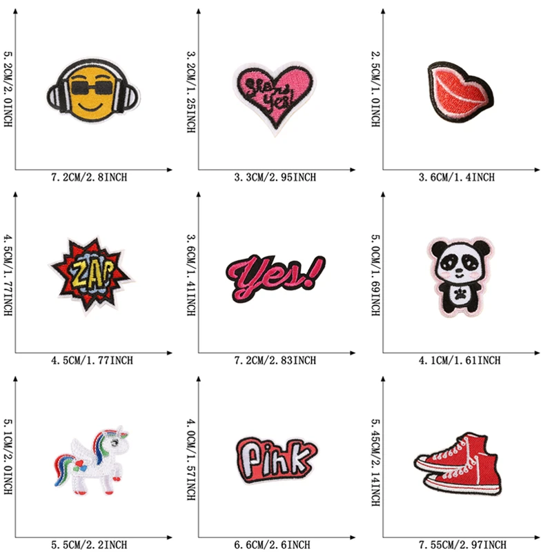 13 teile/los Eisen Patches Niedlich Für Kleidung Kinder Genäht Gestickt Auf Herz Brief Parches Mädchen Jungen Pack Jacke Diy Stoff thermische – Detail 2