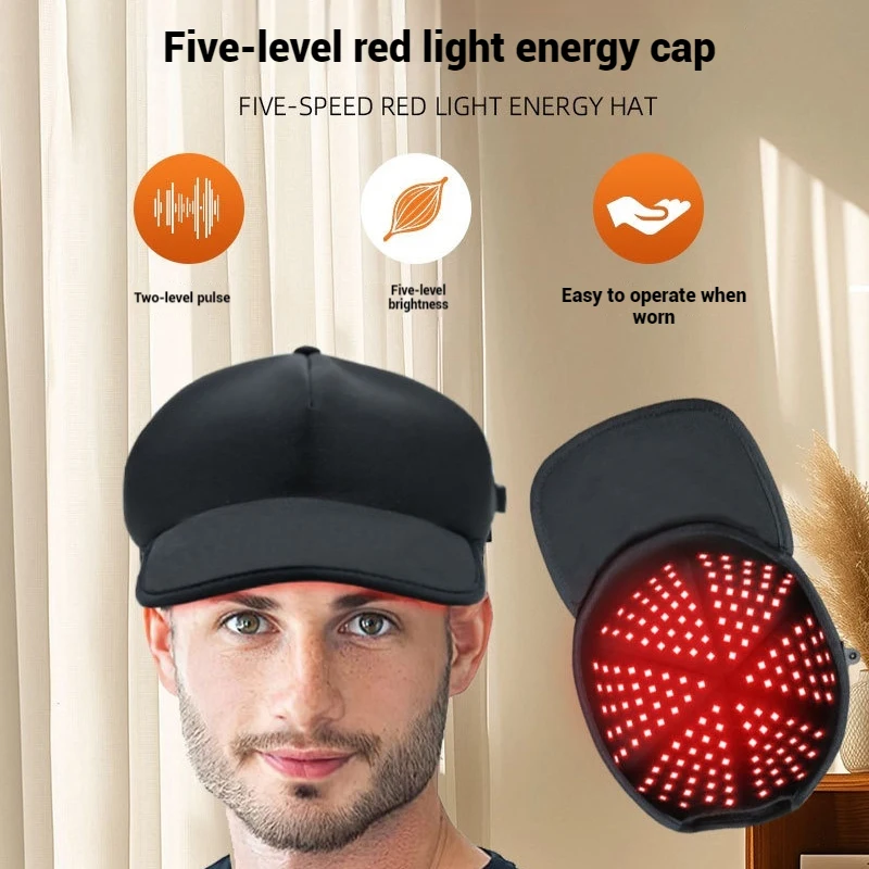 

Шапочка для ухода за волосами со светодиодной подсветкой, 108 ламповых бусин, длины волны, шапочка для стимуляции здоровья волос, волосы для ежедневной физиотерапии G