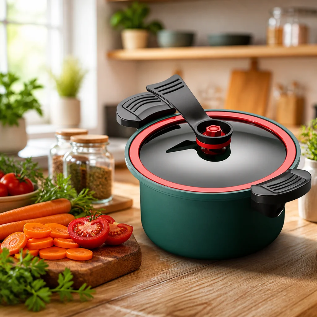Hot Sale Household Carbon Steel Low Pressure Cooker Soup&Stock Pot Cooking Pot Multipurpose Micro Pressure Cooker with Glass Lid