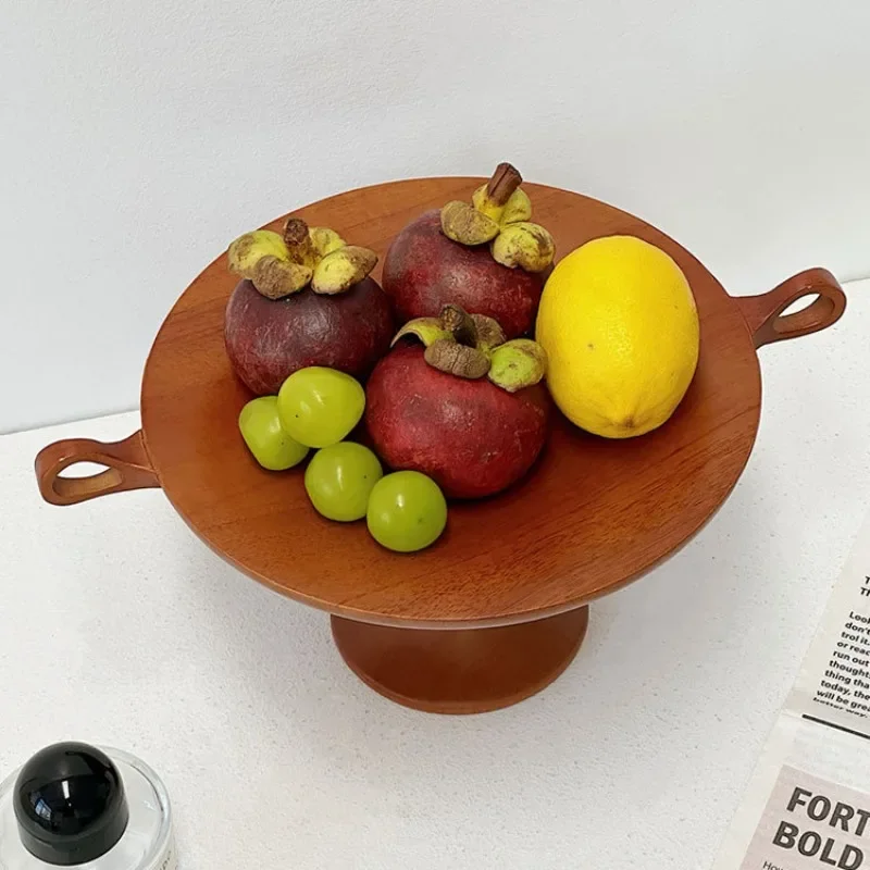 

Medieval log color binaural fruit plate hotel homestay living room coffee table household fruit tray art ornament