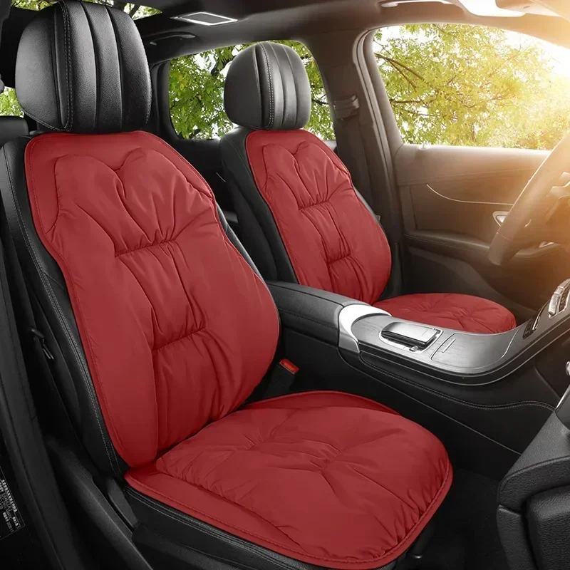 Universal Perforated Nappa Leather Car Seat Cover Sedan SUV Breathable Comfortable Cloud Down Cushions Car Seat Cover Protection
