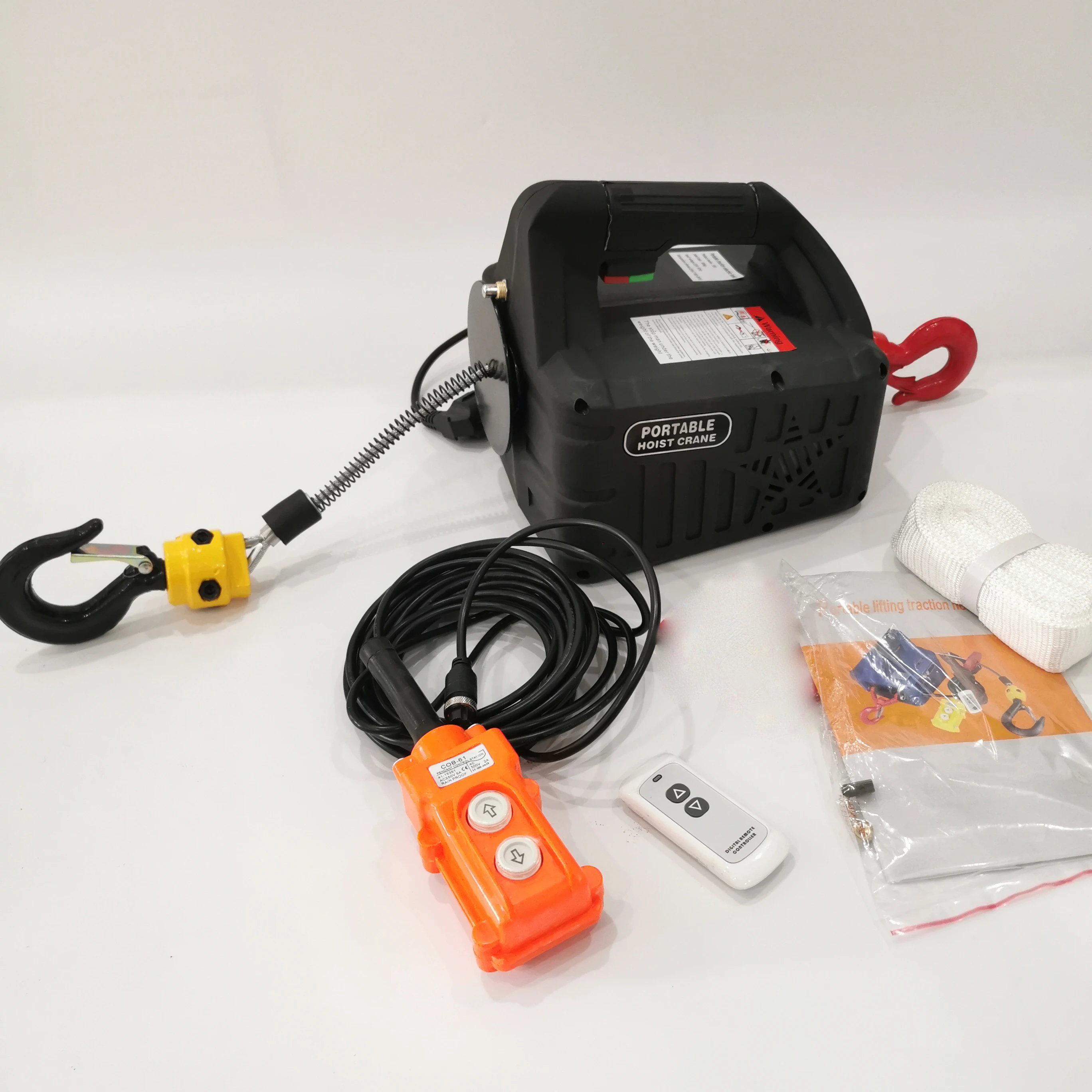 Electric Hoist Winch | Portable Crane Lifting Tool 500kg / 1100lbs with Wireless Remote Control 110V/220V