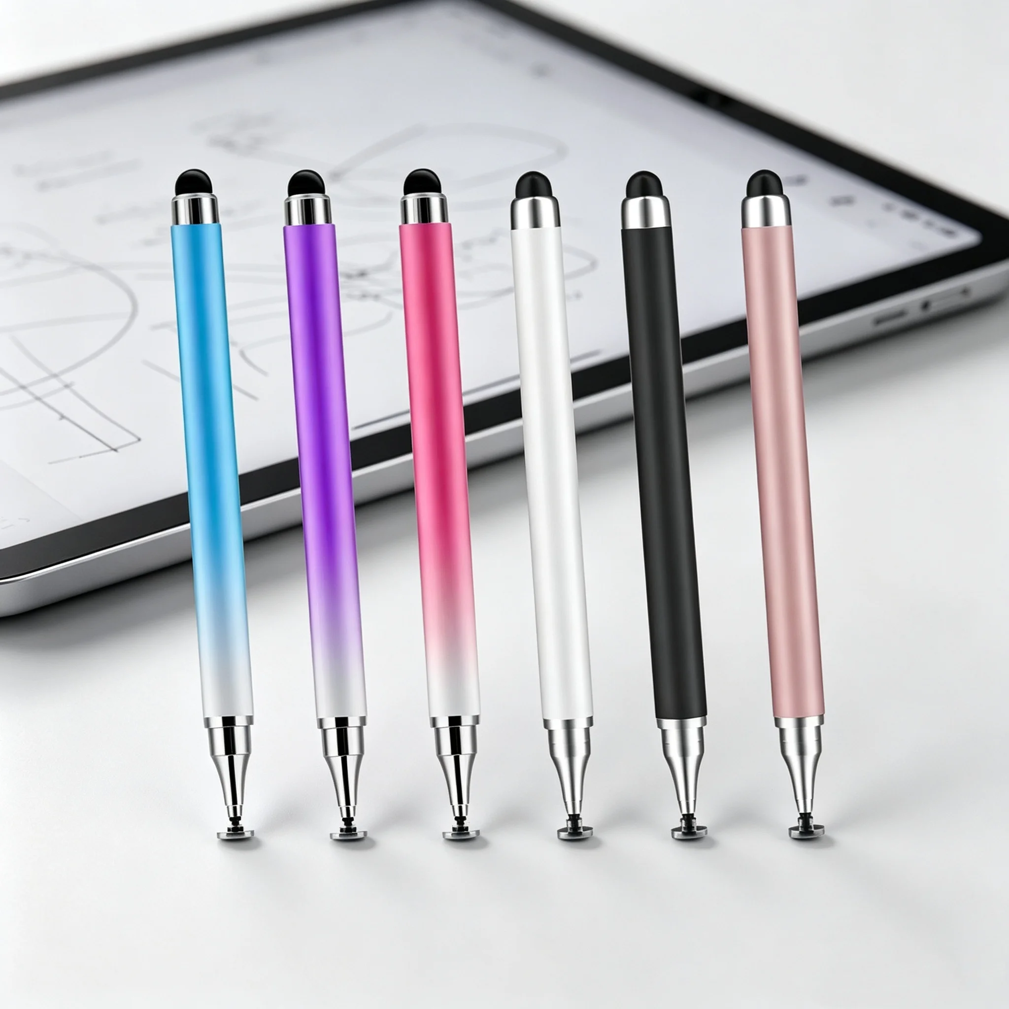 2-in-1 Stylus Pen for Touch Screens, Universal Tablet Stylus Pencil Compatible with iPad iPhone Android Samsung All Capacitive T