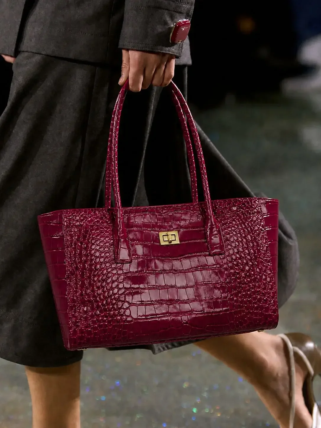 Vintage Alligator-Handtasche mit großem Fassungsvermögen, Designer-Damenhandtaschen, luxuriöse PU-Leder-Damenhandtasche, hochwertige Pendler-Taschen 2026 – Detail 5