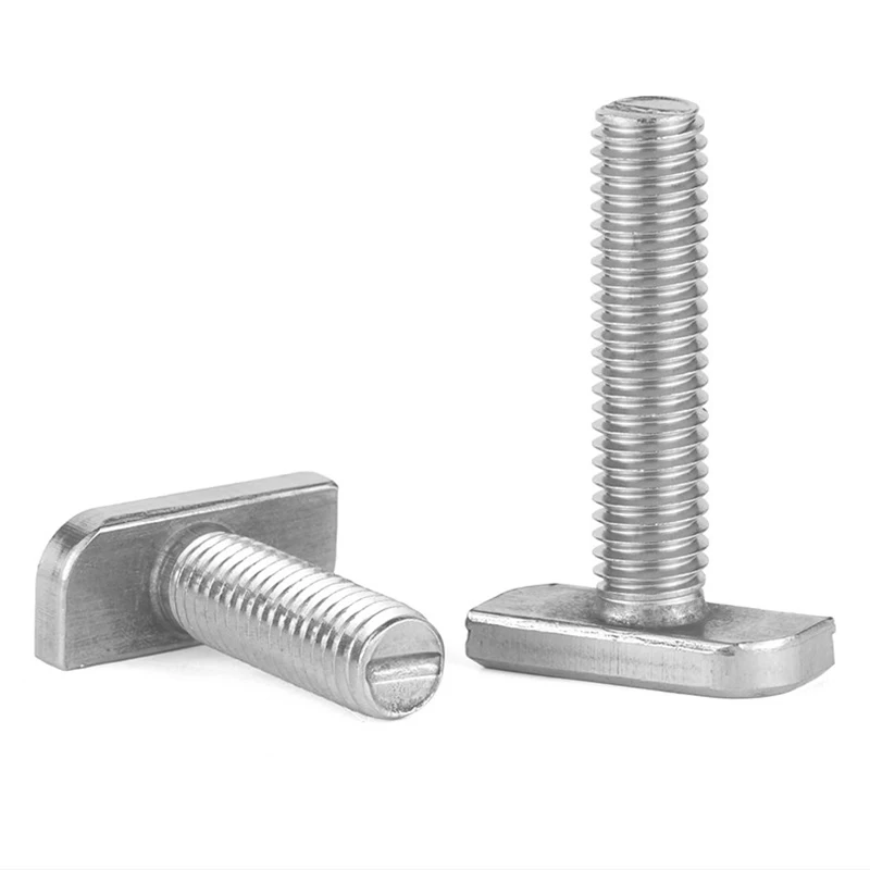 5~50pcs M8 T-Bolt 304 Stainless Steel Square Head Screws Locking Tooth Flange Nuts - for Solar Panel Mounting PV Rails Greenhous