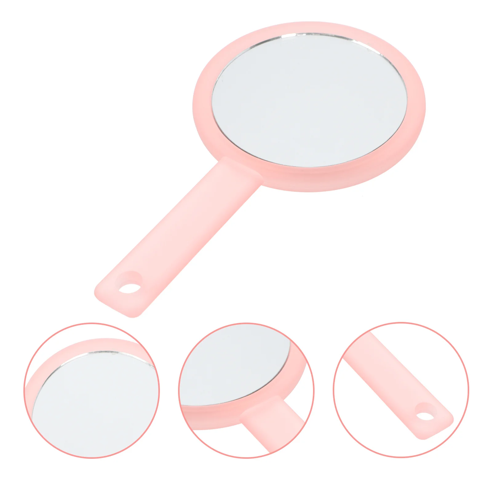 

Handheld Makeup Mirror Premium ABS Silver Portable Lightweight for Travel Business Beauty Use Women Convenient Household