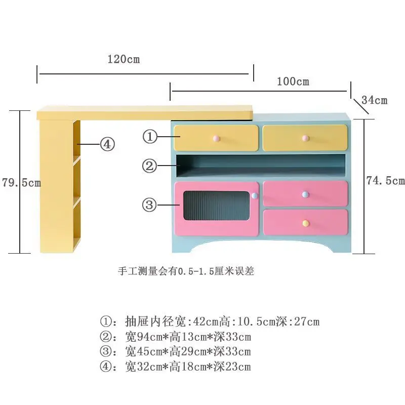 Dopamine master bedroom integrated telescopic storage corner makeup table modern simple dresser chest cabinet