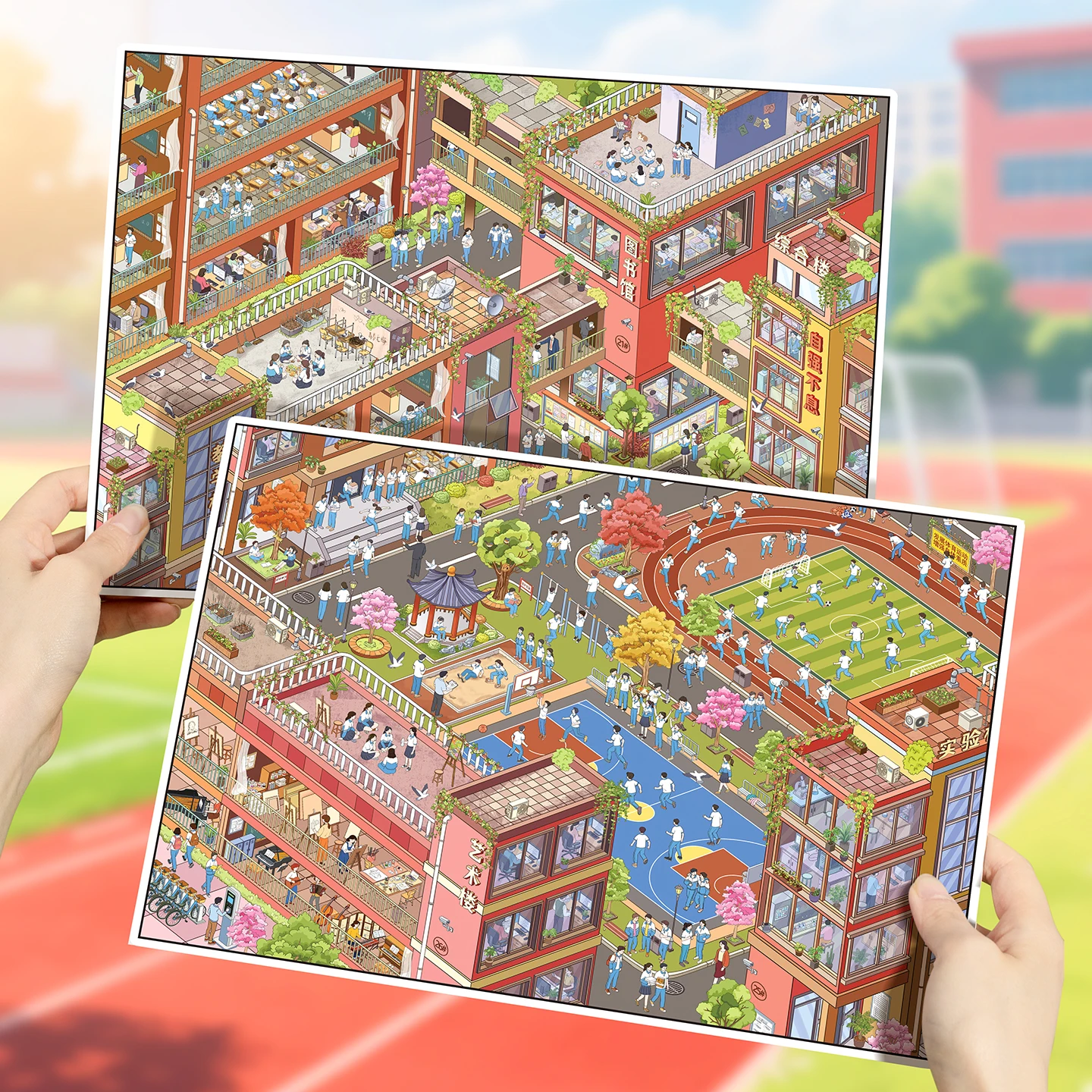 4Pcs 3D Landscape Scene Stickers, DIY Craft Decor for Scrapbook, Handmade Projects & Collection