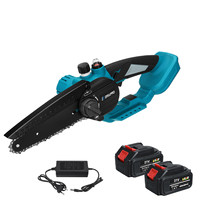 Drillpro 6 inch 21V Brushless Electric Saw Chainsaw Automatic Oiler Woodworking Power Tools for Mak 18V Battery for Garden
