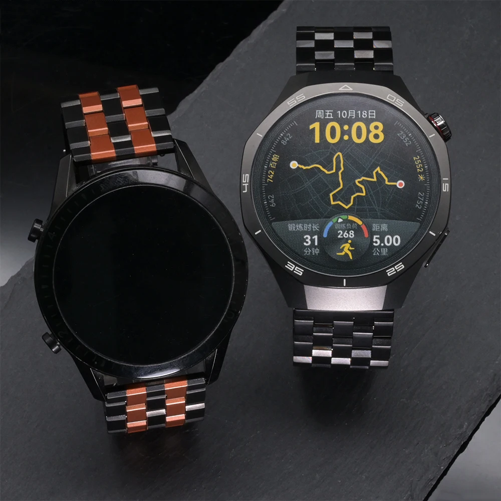 Cinturino in metallo di lusso da 22 mm per Huawei Watch GT 4 GT 5 Pro 46mm cinturino da uomo d'affari in acciaio inossidabile per braccialetto Huawei Watch 4 4 Pro