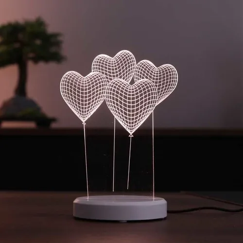 

Heart Balloon Night Light White Base