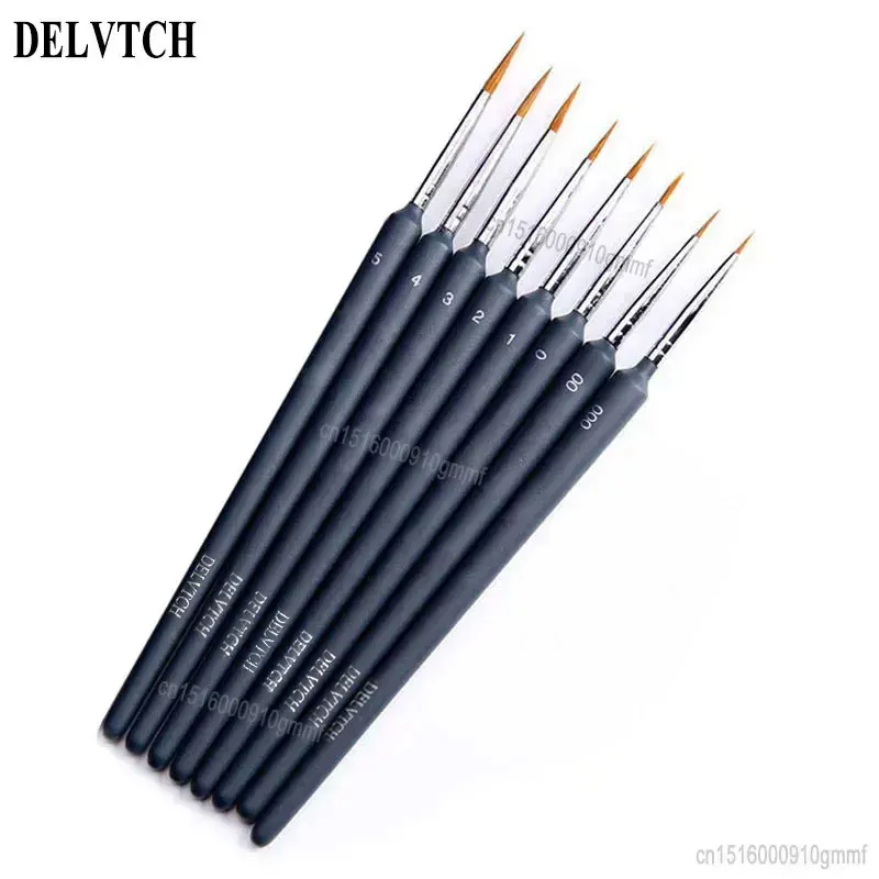 #000 #00 #0 #1 #2 #3 #4 #5 Wolf Hair Art Fineline Pen Painting Brush Fine Line For Artist Acrylic Oil Watercolor Gouache Drawing