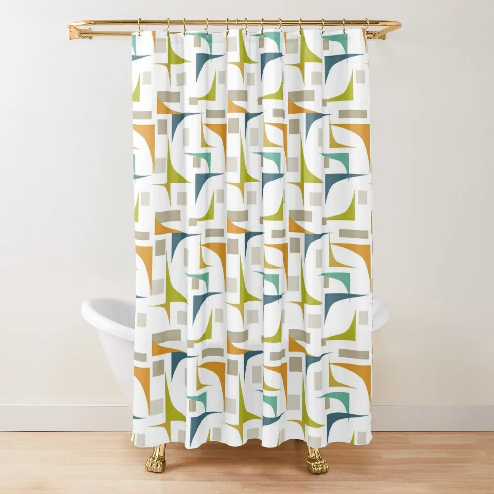 

Colorful Geometric Corners Mid Century Pattern Shower Curtain Bathroom Shower Luxury Bathroom Curtain