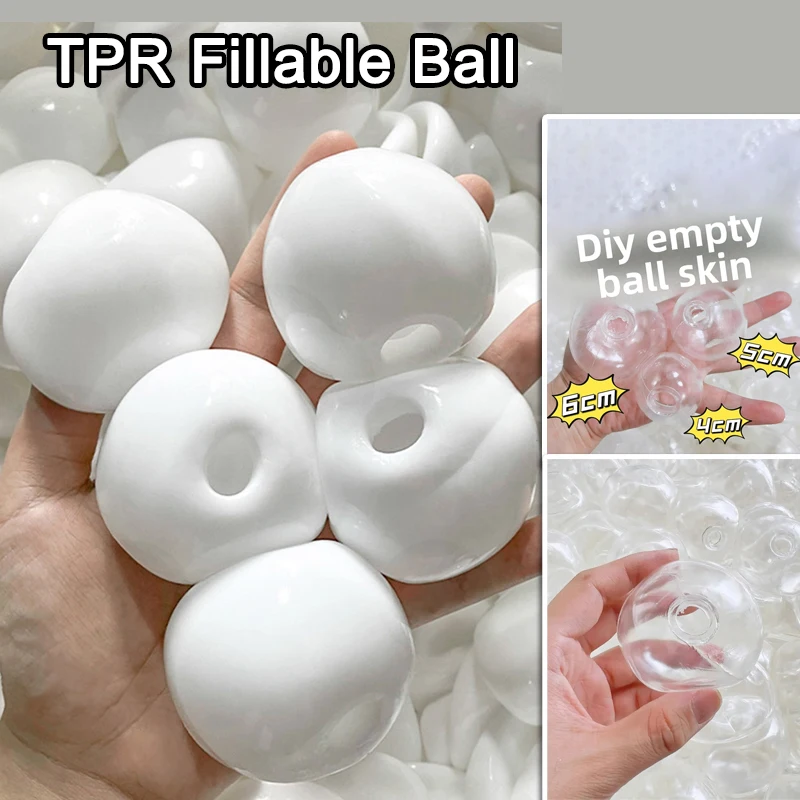 TPR Clear Fillable Water Ball Squeeze Ornament DIY Rebound Stress Relief Drop-proof Decoration Home Bedroom Figurines Cute Gifts