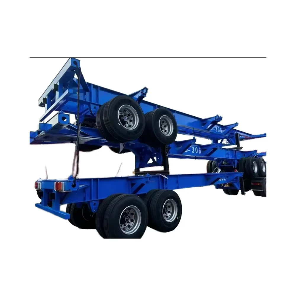 High Quality Custom Color 20ft 40ft 45ft Skeleton Semi Trailer with 2 or 3 Steel Axles