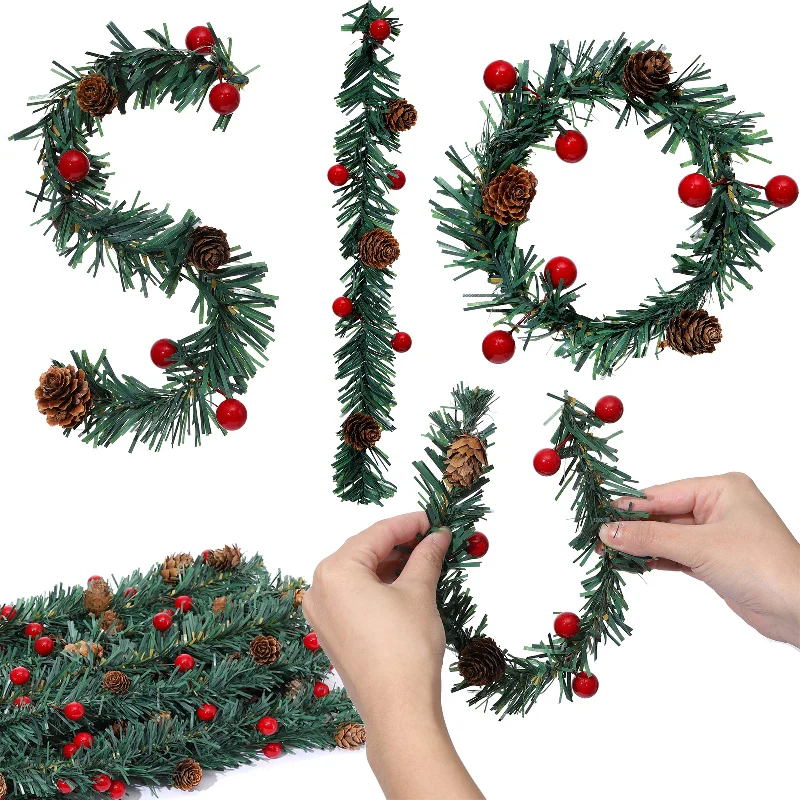 

Merry Christmas Pine Cones Pine Needle Wreath Design Napkin Ring Christmas Table Decorations For Xmas Party Supplies