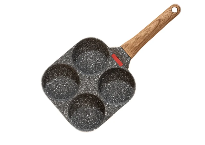 

Сковорода для омлета с 4 отверстиями и крышкой, утолщенная, для жарки стейков, приготовления хлеба и завтраков, универсальная для индукционных плит, антипригарная BHL284-FRO