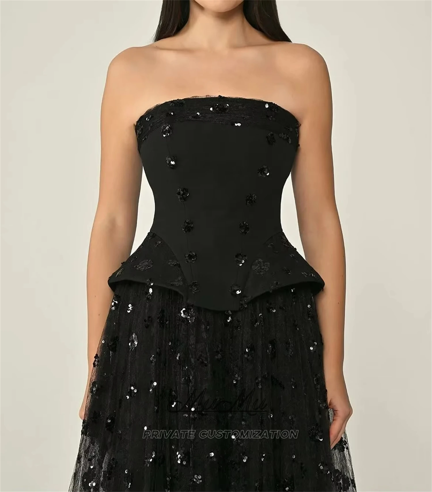 MuMu Customized Dresses for Girls Elegant Party Sequin dress Cocktail Dress Graduation Dress Formal Occasion Dresses black Dress image 4