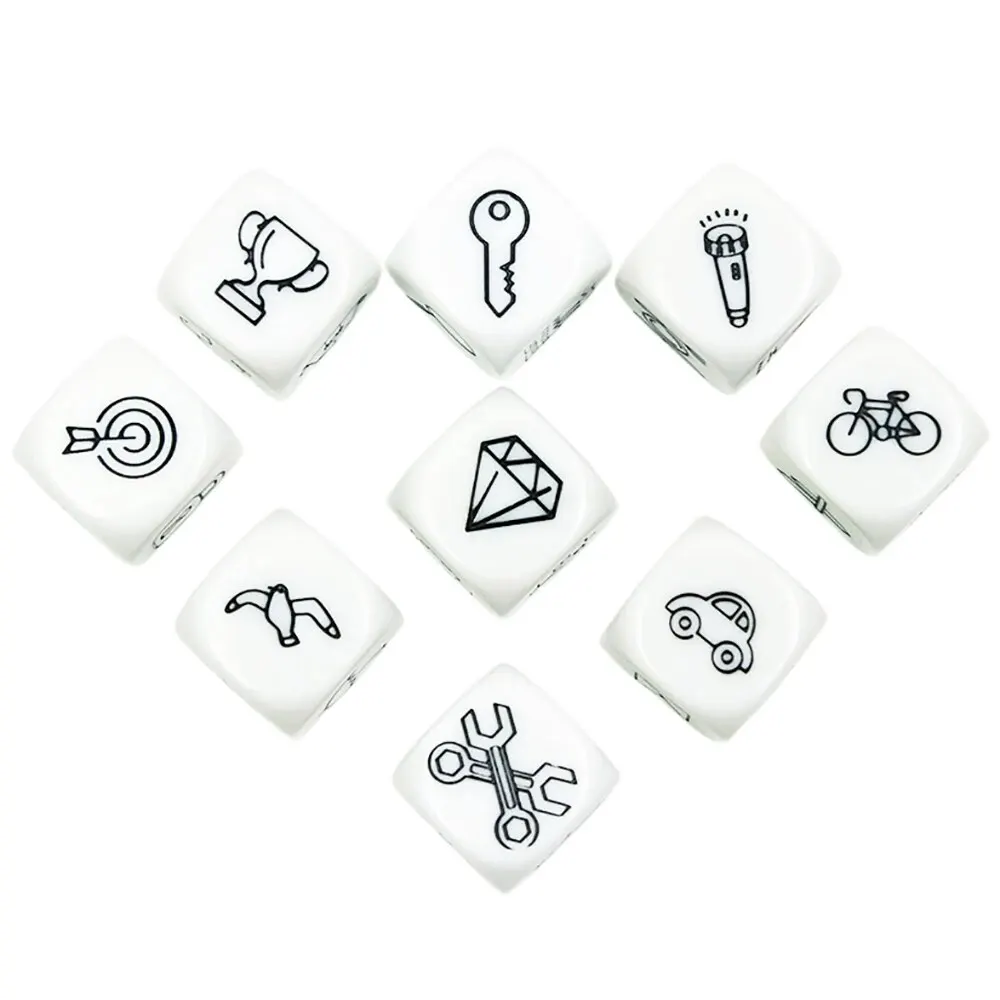 Набор D6 игральных костей, рассказ истории, кубик, высококачественные акриловые 6-сторонние игральные кости, забавные Выгравированные узоры для искусственных предметов и игр