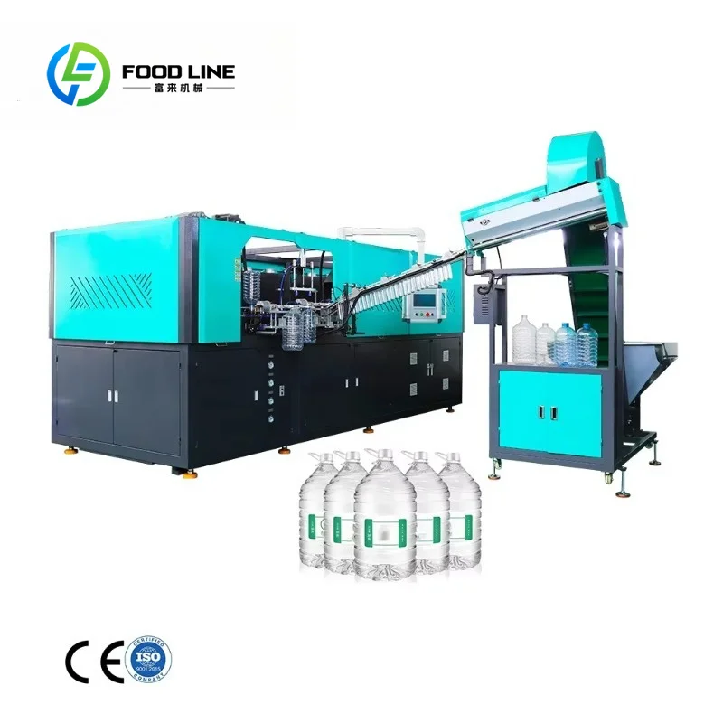 Motor Driven PET Bottle Blowing Machine PLC Control 5L-10L Water Drum Blower 1500BPH Plastic Bottle Manufacturing Equipment