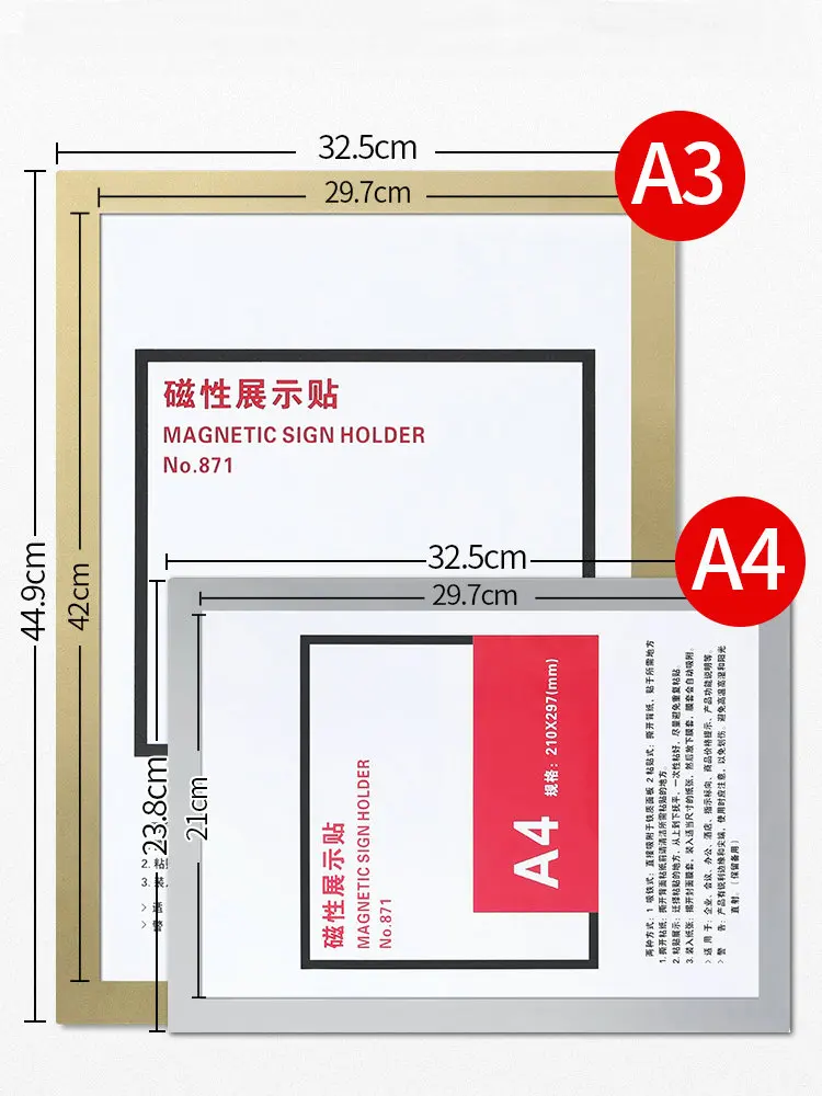 Papan dinding kantor 3 buah, bingkai Display magnetik A4, papan Display Poster A3, bingkai gambar A5 untuk anak-anak