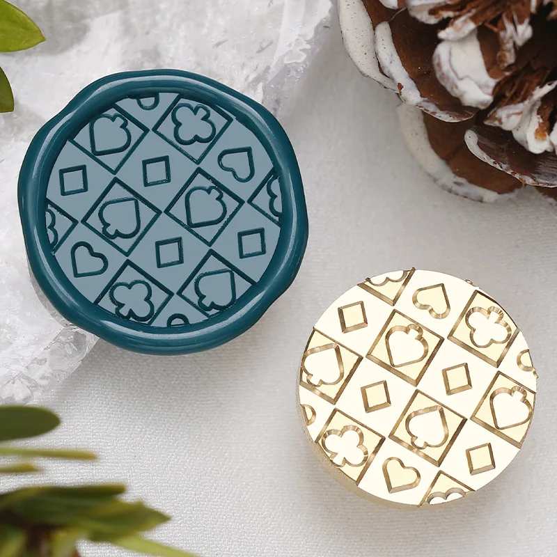 1pc Texture Wax Seal Stamps Brass Head 3D Dragon Scale Ice Cubes Growth Ring Triangle Sweater Pattern Removable Wax Sealing