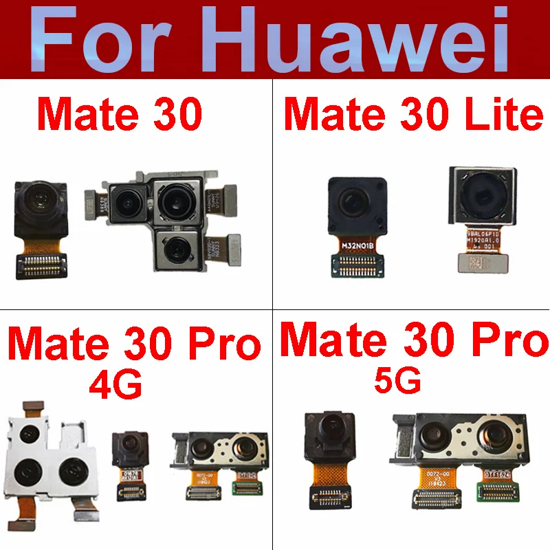 Caméra avant et arrière pour Huawei Mate 30, 30Lite, Mate 30Pro, 4G, 5G, face à l'avant, petite caméra principale, grande caméra, pièces de câble flexibles