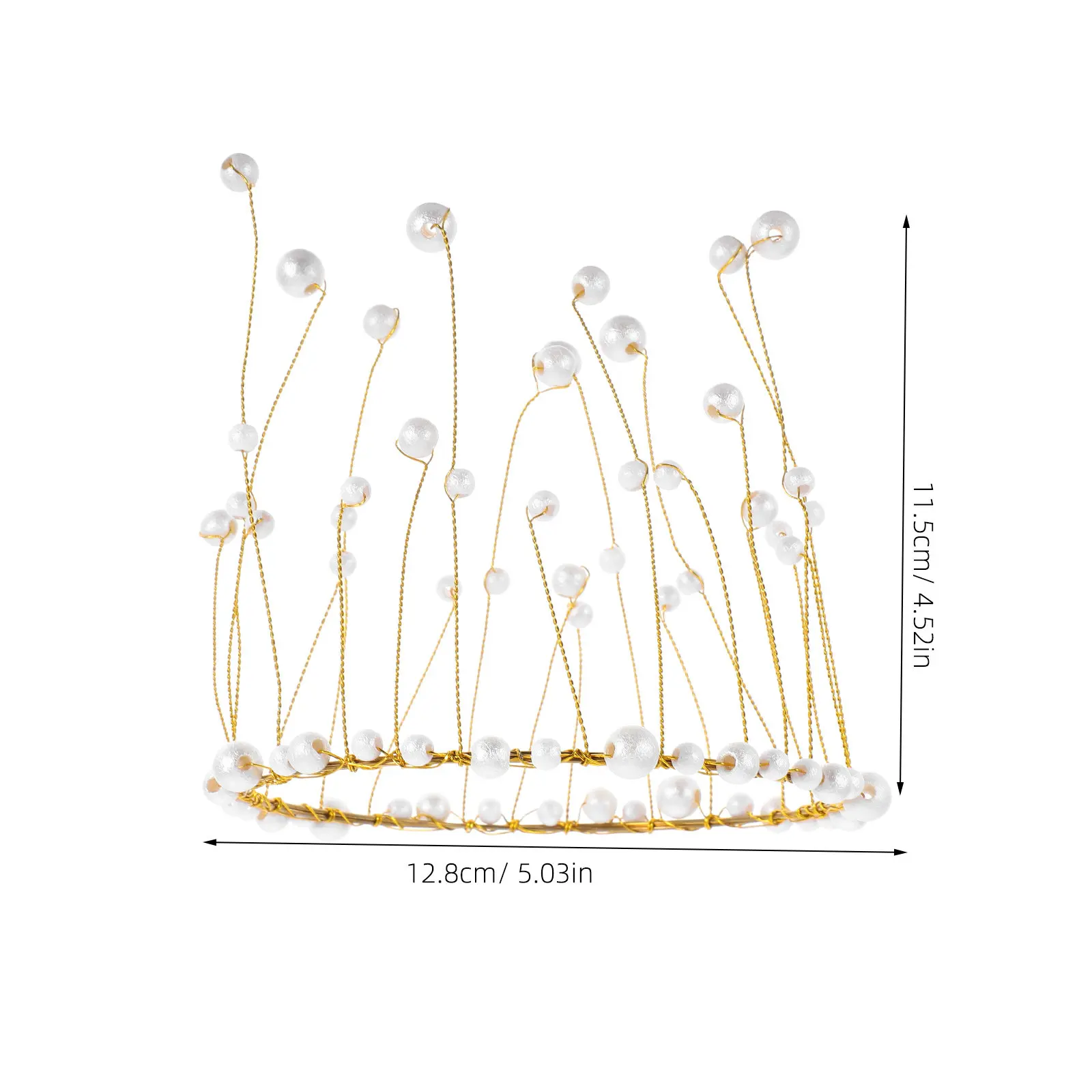 Pearl Crown Cake Topper Tiara for Birthday Wedding Party Decoration – Lifelike Pearls on Copper Wire