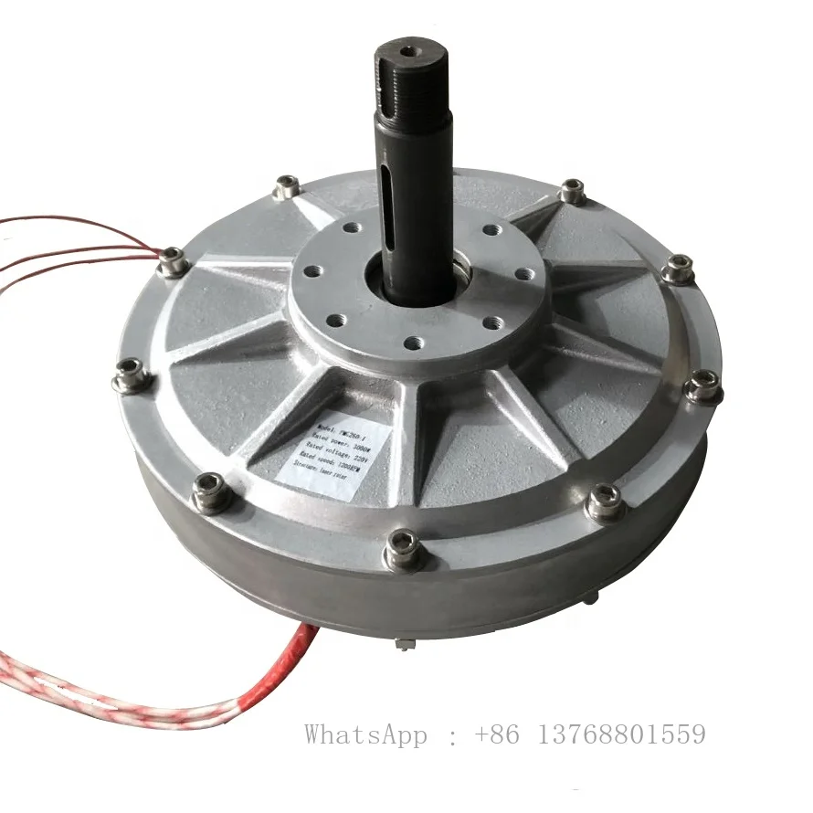 3000w 3kw 1200rpm 110v 220v 240v 380v Inner Rotor AC PMA PMG 3 Phase Low RPM Coreless Permanent Magnet Generator Alternator