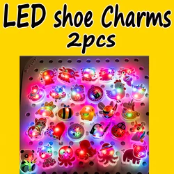 2PCS LED Pins for Kids Lighted Shoe Charms Animals Game Controller Shoe Accessories Duck Cat Decoration Buckle Girl Boy Ornament