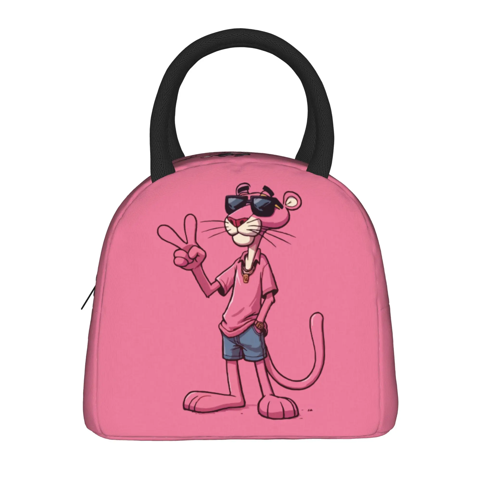 Cartoon Pink P-Panthers  Insulated Lunch Bag Thermal Bag Meal Container  Leakproof Lunch Box Tote Bento Pouch Work  Outdoor view 2