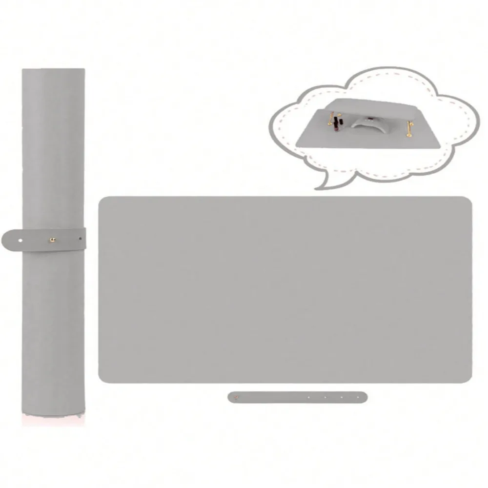 

Складной настольный коврик для дизайна ногтей, кожаный водонепроницаемый подлокотник для ногтей, грязеотталкивающий, легко чистящийся студийный настольный коврик для маникюрного салона