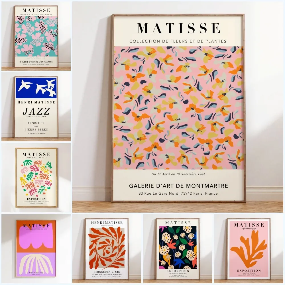 Póster e impresiones de Matisse de flores abstractas, mercado de flores, lienzo Floral de Matisse, recortes botánicos, pinturas de exposición