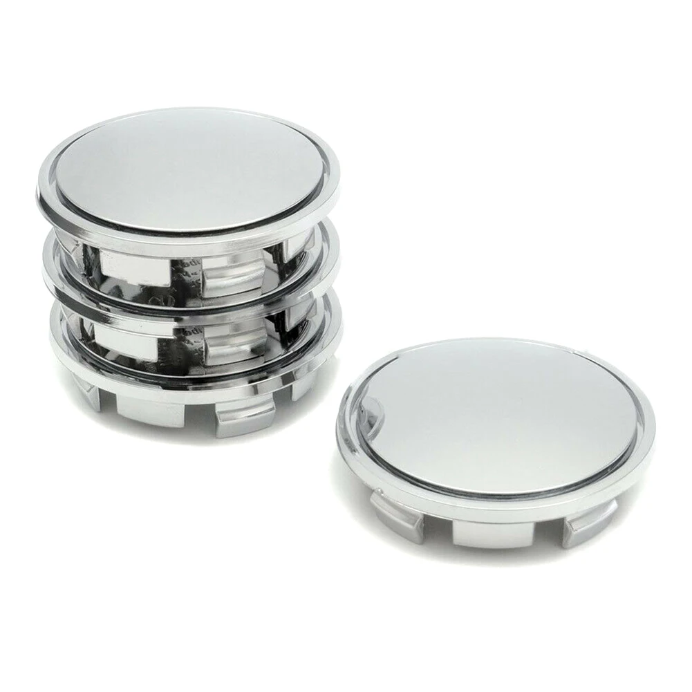 100% Brand New Never Used 4Pcs Universal Chrome 65mm Diamete Car Wheel Center Caps Tyre Rim Hub Cap Cover ABS Plastic