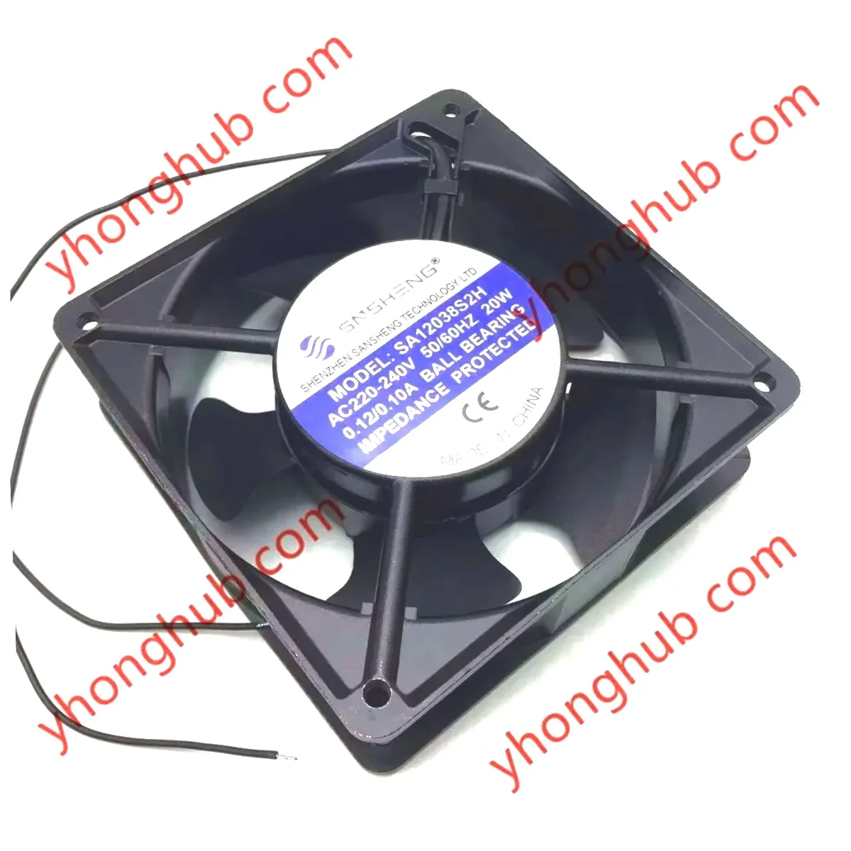 snsheng-sa12038s2h-20w-120x120x38mm-2線式サーバー冷却ファン