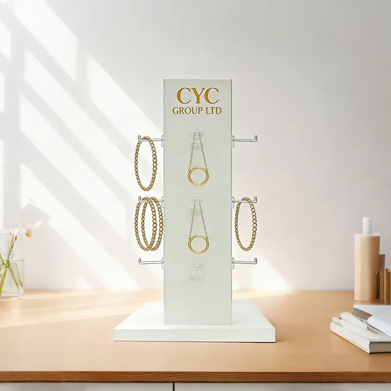 Acrylic Rotatable Simple Trays Bracelet Pendant Four-sided Hook Display Trays Storage Exclusive Use Home Decor Plateaux ZY40TP