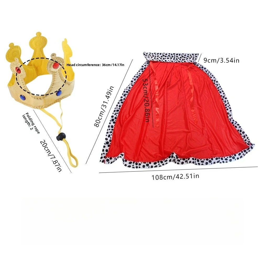Halloween Dog King Cloak Costume Cute Funny Cape with Crown Adjustable Pet King Cloak for Large Dogs Cats Cosplay Party Supplies 6