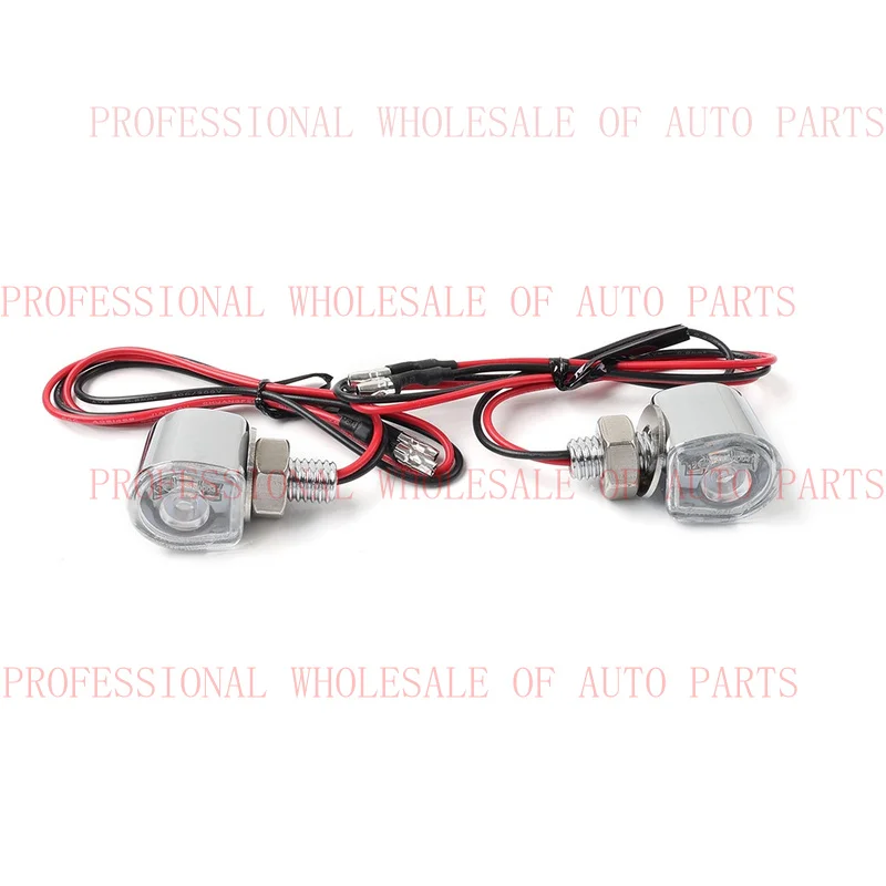 V+ V+ 2X Mini Motorcycle Turn Signals Indicator Amber Blinker Light Universal Chrome
