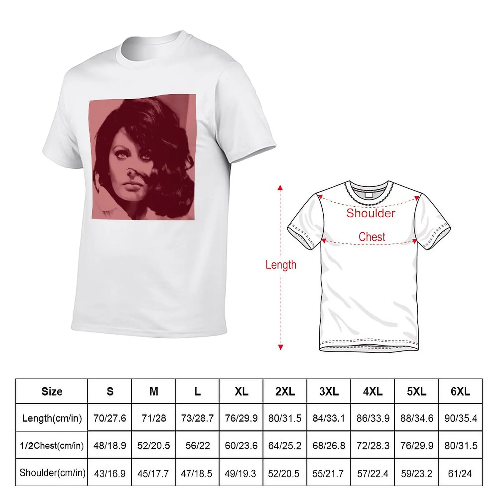 New Sofia Loren in maroon T-Shirt vintage t shirt Blouse Anime t-shirt cute clothes Men's long sleeve t shirts