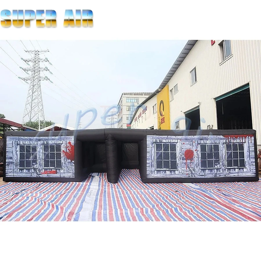 Hurtownia dmuchanych labiryntów na Halloween, idealnych na podwórko: dom duchów 10x10x2mH, dmuchany labirynt.