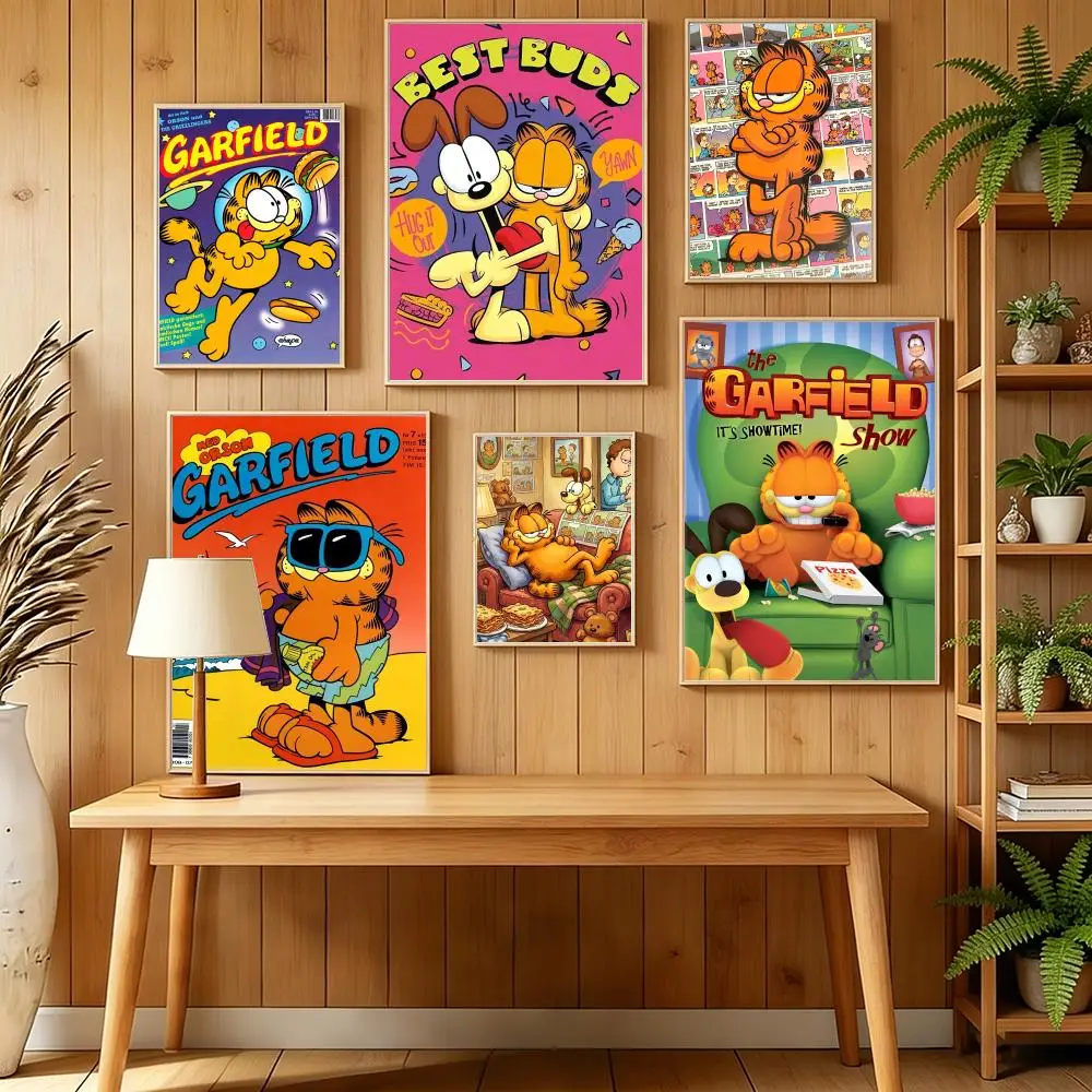 Anime G-Garfield Cartoon Painting Calligraphy Canvas Wall Art for Bedroom & Living Room Decor | Home Gift Painting