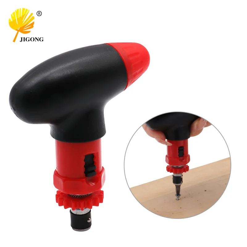 T-type ratchet screwdriver, quick screwdriver screwdriver batch 6.35mm can be rotated forward and reverse manual screwdriver