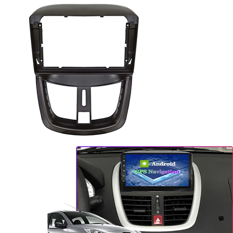 

2X 9 Inch Car Fascia Audio Fitting Adaptor Navigation Panel Kits Car DVD Frame Dashboard For 207 2002-2010