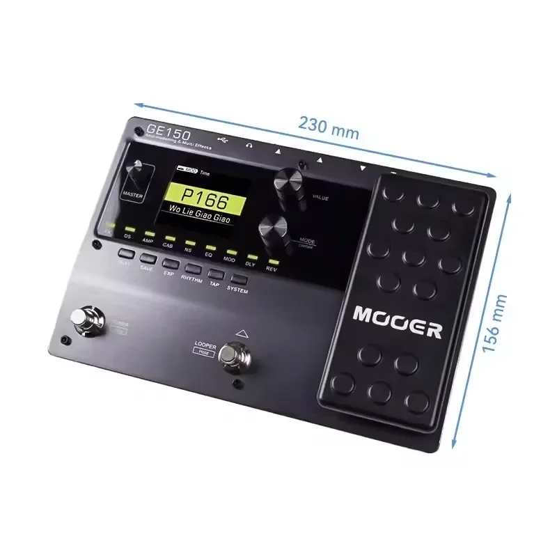 MOOER GE150 Amp Modelling & Multi Effects Pedal 55 Amplifier Models 151 Effects 80s Looper 40 Drum Rhythms Effects Pedal