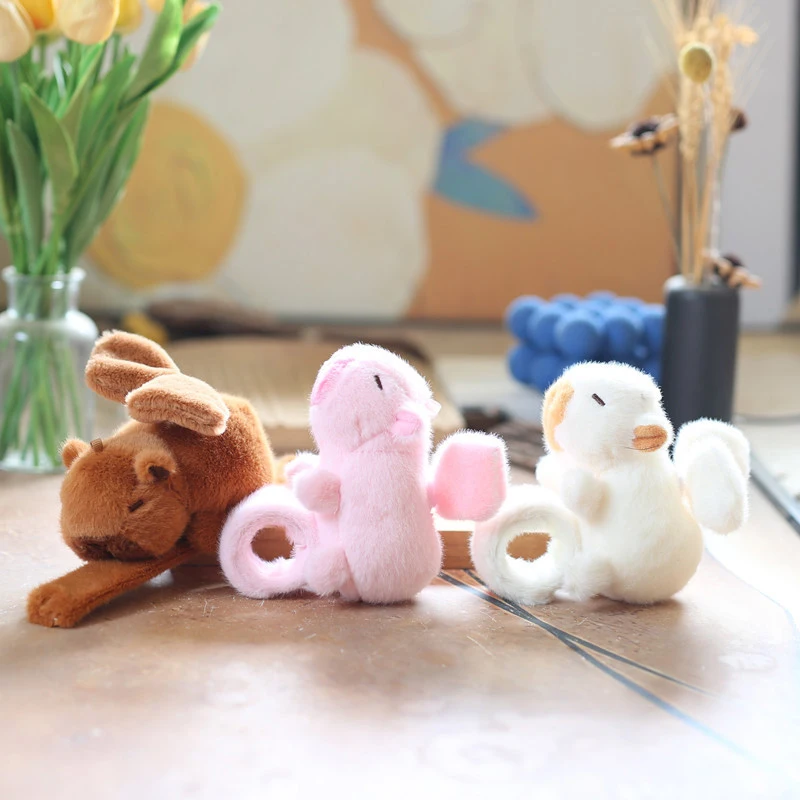 Cute Wings Move Capybara Crawling Circle Plush Toy Cartoon Capibala Stuffed Animal Doll Children's Day Gifts For Boys And Girls