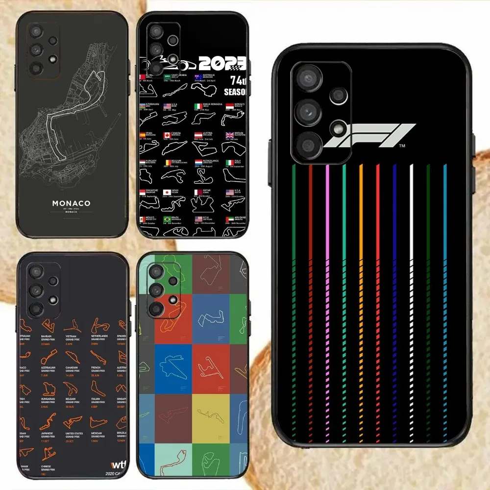 F1 Race Tracks Circuits 2024 Phone Case For Samsung Galaxy S24,S20,S21,S22,S23,Fe,Lite,Plus,Ultra,Note Shell